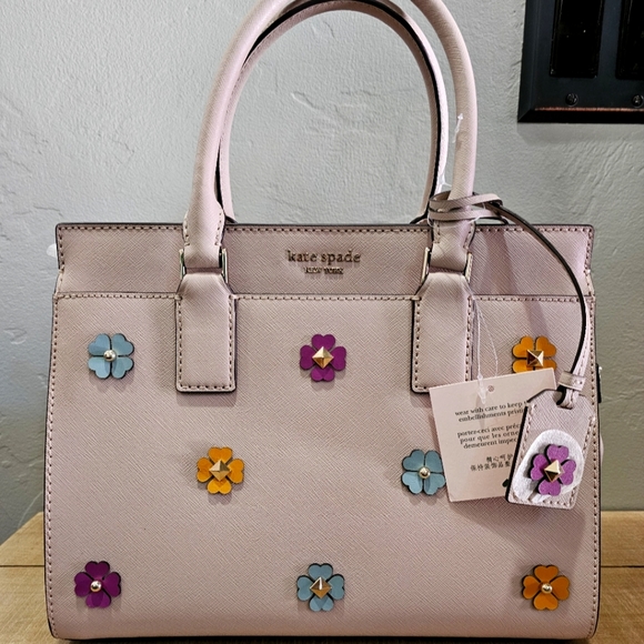 kate spade Handbags - NWT KATE SPADE CAMERON SPADE FLOWER APPLIQÚE SATCHEL